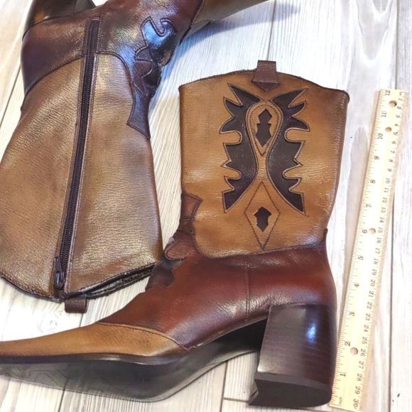 (S-33563)  Bonanza Women's LEATHER Western Boots Size 7.5 - Picture 5 of 12